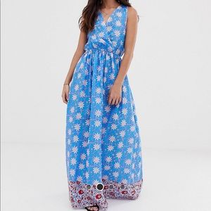 Dual print linen sundress